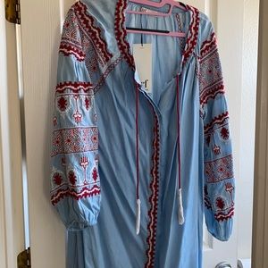 ZARA denim dress with beautiful stitch detail. NEW